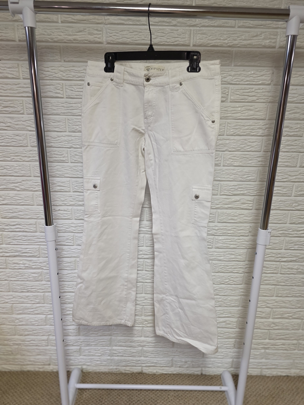 Women’s White Cargo Jeans - Classic Wide Leg